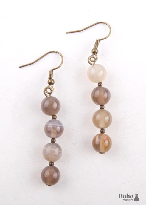 Boho Earrings, RH Dangle Earrings, 3 Balls
